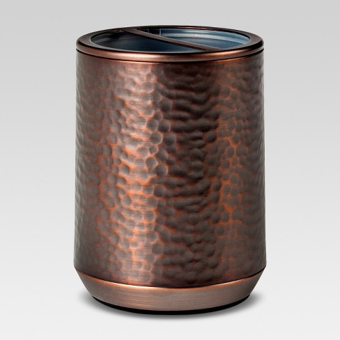 Toothbrush Holder Hammered Copper Threshold Target