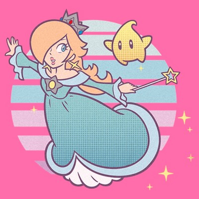 Nintendo Girl's Nintendo Super Mario Bros Rosalina And Luma Crop T-Shirt - Light Pink - Medium — фото 2