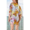 LA LEELA Women's Open Front Summer Vacation Holiday Wear Beach Loose Casual Beachwear Cover Top Dress Duster L-XL Butterfly, Violet - 2 of 4