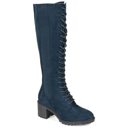 Womens navy blue outlet wide calf boots