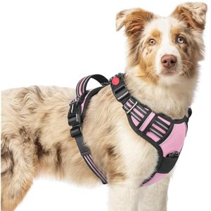 rabbitgoo Dog Harness Medium Sized, No Pull Pet Harness with 3 Buckles, , Walking Reflective Pet Vest for Medium Dogs, Pink, M - 1 of 1