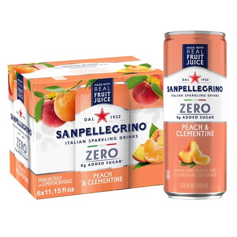 Sanpellegrino Zero Clementine & Peach Italian Sparkling Drink - 6pk/11. ...