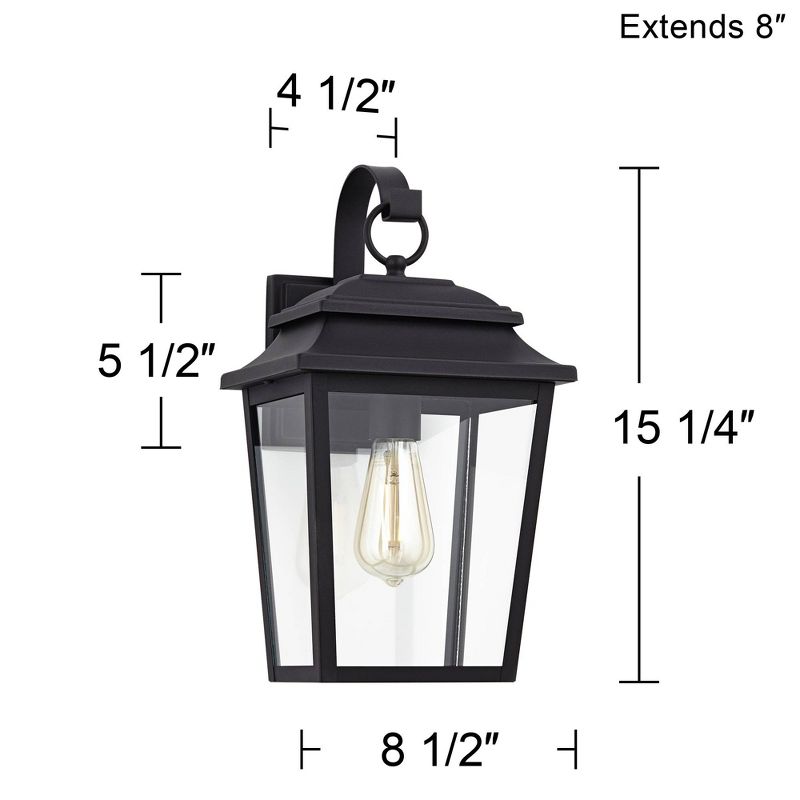 John Timberland Bellis Verde Rustic Outdoor Wall Light Fixture Texturized Black 15 1/4" Clear Glass for Post Exterior Barn Deck House Porch Yard Home, 4 of 9