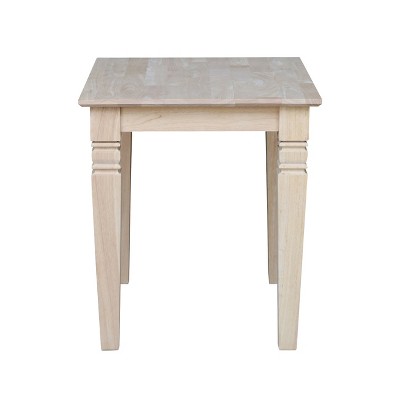 Classic Unfinished Parawood Java Square End Table