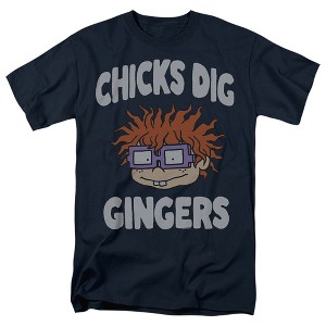 Rugrats Chicks Dig Gingers Adult T Shirt, Navy - 1 of 4