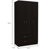 Chery Life Austral 3 Door Armoire with Drawers, Shelves, and Hanging Rod - 2 of 4