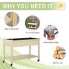 Okak Elevated Wooden Garden Bed with Shelf 43.3x18x30 Inch Outdoor Planter Box for Vegetables, Herbs, Flowers, 5 Colors - 3 of 4