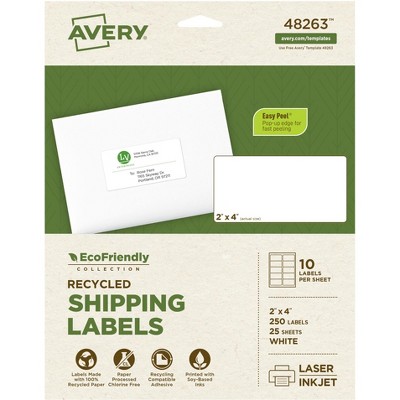 Avery EcoFriendly Shipping Labels, 2 x 4 Inches, Pack of 250