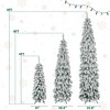 QingMoon Pre-Lit Pencil Christmas Tree, 8FT, 6FT, 4FT Artificial Xmas Tree with 1455 Branch Tips and 520 LED Lights for Winter Holiday Décor (3-Set) - 4 of 4