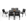 CAVINAS 7 Piece Patio Furniture Set Steel Small Outdoor Table and Chairs Rectangular Outdoor Dining Set with 6 Chairs for Patio - 3 of 4