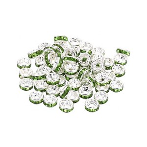 Unique Bargains Rhinestone Small Round Bulk Glass Spacer Beads for Jewelry Making 100 Pcs - 1 of 4