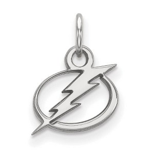Black Bow Jewelry 10k White Gold Tampa Bay Lightning NHL Extra Small Pendant - 1 of 3