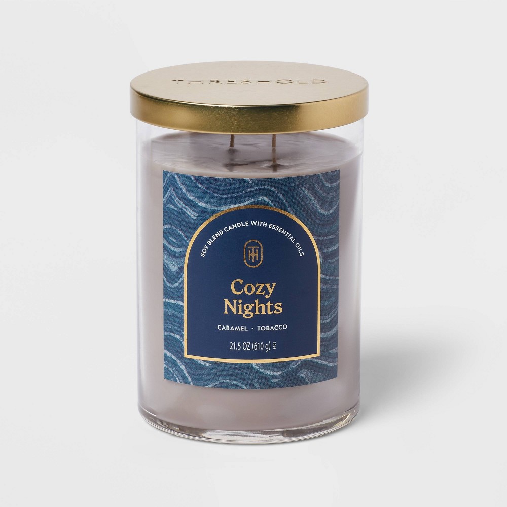 2-Wick Lidded Glass Jar Candle Cozy Nights 21.5oz - Threshold
