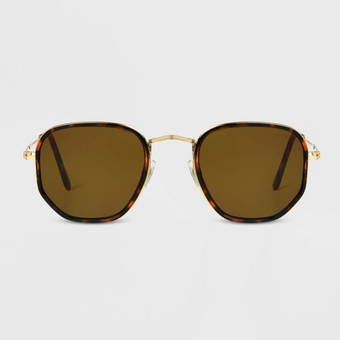 Round-Frame Gold-Tone and Tortoiseshell Acetate Sunglasses