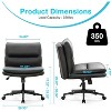 Grungis PU Leather Armless Swivel Office Chair with Wheels,Gaming Chair with Adjustable Height,Computer Chair for Office - 3 of 4
