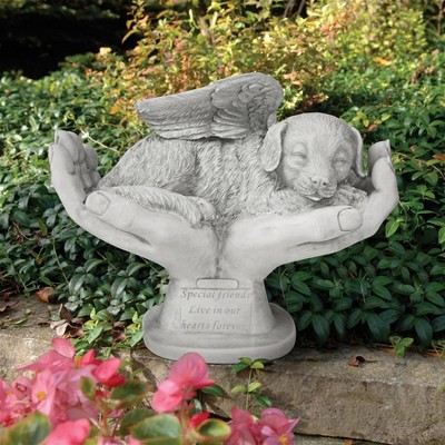 Design Toscano In God's Hands Dog Memorial Statue - Off-White