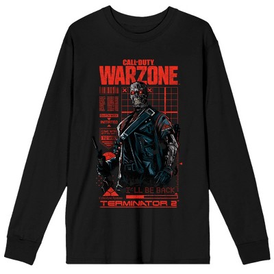 Call Of Duty Warzone X Terminator 2 "Come With Me If You Want to Win" Men's Black Long Sleeve Tee