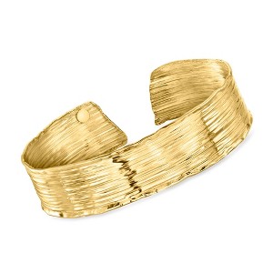 Ross-Simons Italian 18kt Gold Over Sterling Lined Cuff Bracelet - 1 of 4