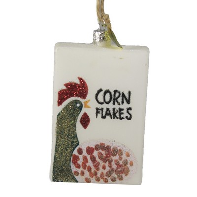 Holiday Ornament 4.0" Corn Flakes Cereal Breakfast Milk Box Kelloggs  -  Tree Ornaments