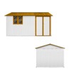 Metal Metal garden sheds outdoor storage sheds with window Yellow+White - image 3 of 4