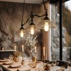 LNC Donnish 3-Lights 38.1" Farmhouse Linear Kitchen Island Pendant  Lights, Black with 3 Clear Glass Shades - 2 of 4