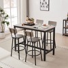 Hrinhom 5-Piece Bar Table Set with 4 Upholstered Bar Stools - 2 of 4