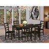 HomeStock 7-Piece Rectangle Cappuccino Finish Solid Wood Top Dining Table with 6 Chairs - 2 of 4