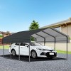 Heavy-Duty Metal Shelter with Galvanized Steel Roof, Reinforced Base, All-Weather Protection for Vehicles & Outdoor Use-Coolbibila - 2 of 4