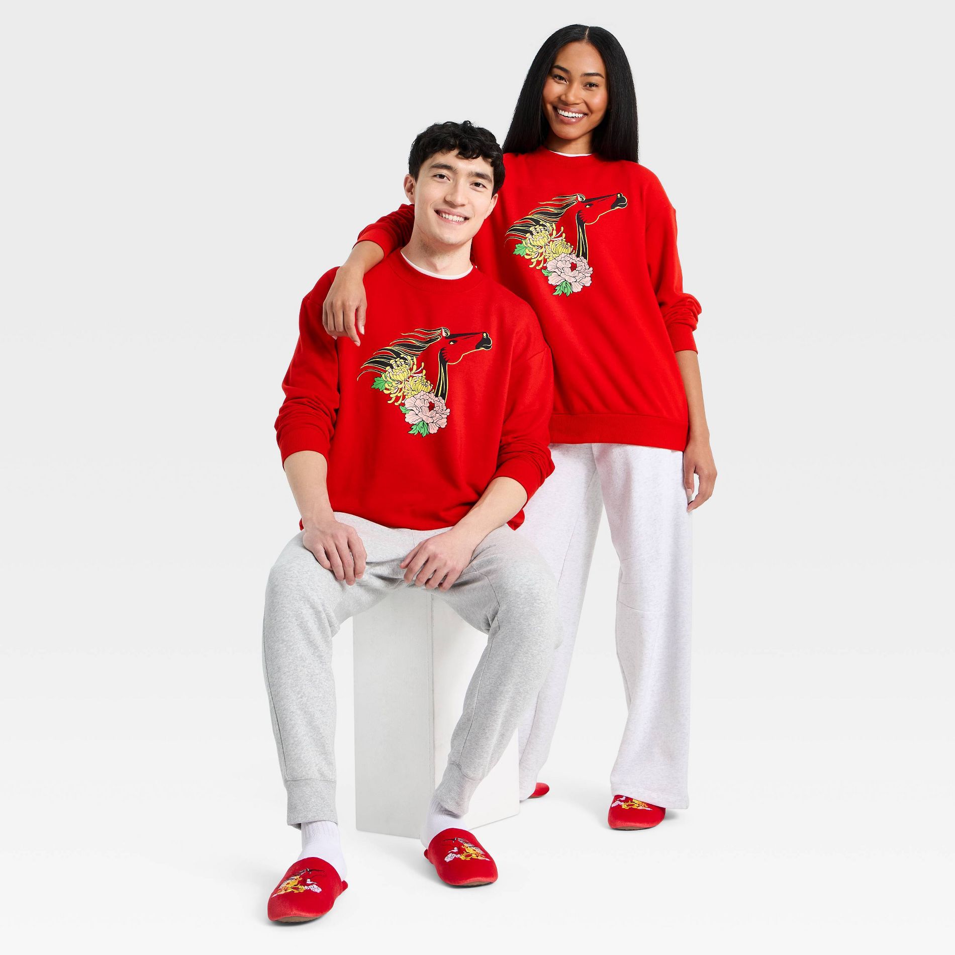 Lunar New Year Adult Sweatshirt - Red