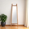 HomeRoots 70" Natural Solid Wood Leaning Geometric Framed Standing Mirror - 2 of 4
