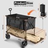 SKONYON Heavy‑Duty Collapsible Double‑Deck Wagon Cart with All‑Terrain Wheels and One‑Hand Folding Mechanism - 3 of 4