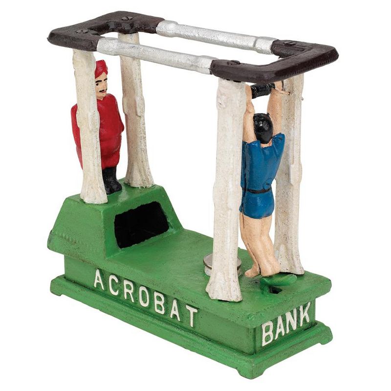 Design Toscano The Acrobat Collectors' Die-Cast Iron Mechanical Coin Bank, 1 of 4