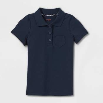 Toddler Girls' Adaptive Short Sleeve Polo Shirt - Cat & Jack™ Navy