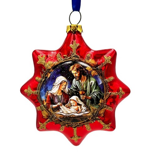 Graceful Nativity Star Glass Christmas Ornament, Unique Christian Religious Decor| OrnamentallyYou - image 1 of 4