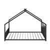Lyngins Twin Size Bed Frame, Kids' House Bed Frame with Roof & Colorful Lights, Metal  Floor Bed Frame with Slats and Legs, Toddler Bed with Backrest - 4 of 4