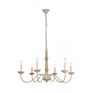 Elegant Lighting Merritt Collection Chandelier D35 H21.6 Lt:6 Weathered Dove Finish - 1 of 4