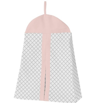 Gray and Pink Microfiber Bunny Floral 4-Piece Crib Bedding Set