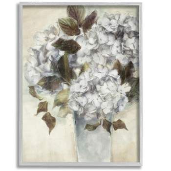 Stupell Industries Traditional White Blossom Bouquet Vase Framed Giclee Art