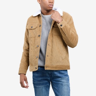 Мужские куртки X RAY Men's Faux Shearling Lined Collar Corduroy Jacket in Khaki Size XL — фото 3