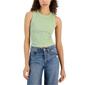 Hippie Rose Womens Seemless Ribbed Tank Top, Green, Large - 1 of 1