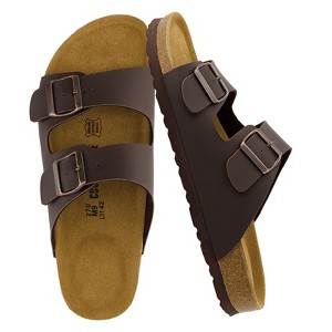 CUSHIONAIRE Men's Lane Cork Footbed Sandal with +Comfort,  Arch Support, Adjustable Straps, Casual Summer Footwear - 1 of 4