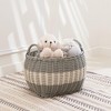 NAYSAYE Oval Resin Woven Storage Basket with Handles for Towels Toys Magazines Home Organization, Gray, 18"*15"*11.4" - 2 of 4