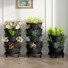 VECELO 5-Tier Vertical Garden Planter, Self Watering Stackable Planter with Wheels for Strawberries, Flowers, Vegetables, Set of 1/2 - 4 of 4
