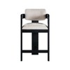 Meridian Furniture,Sacha Beige Linen Textured Fabric Stool - 3 of 4