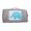 Bacati - Elephants Aqua Lime Gray Toddler Nap Mat - 3 of 4