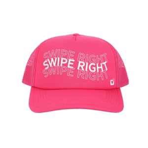Valentine's Day Swipe Right Pink Foam Trucker Hat - 1 of 4