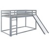 NicBex Twin Over Twin Bunk Bed with Slide,Loft Bed with Safety Guardrails and Ladder for Bedroom,Gray/White/Brown - 4 of 4