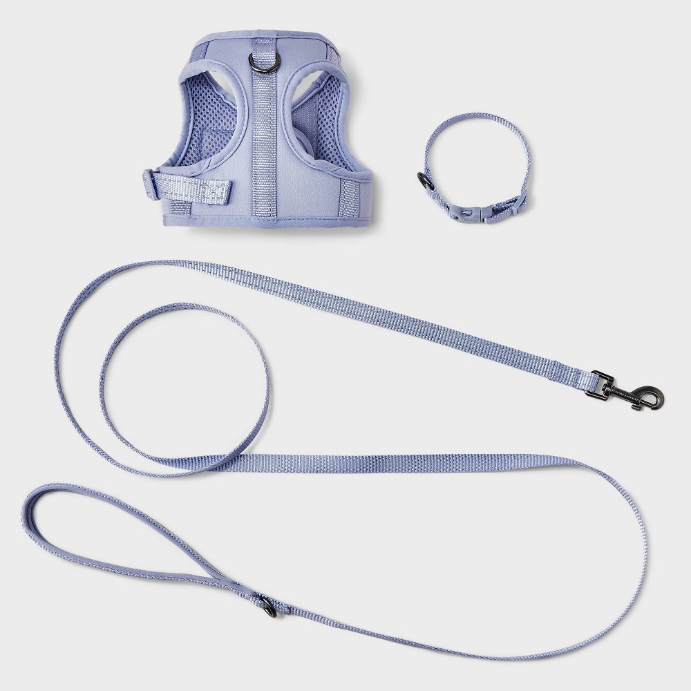 Comfort Walk Dog Collar Harness Leash Set - 72" - XS - Lilac Purple - Boots & Barkley™ 3pc