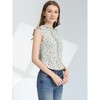 Allegra K Women's Ruffled Business Office 1950s Vintage Floral Sleeveless Top - 2 of 4