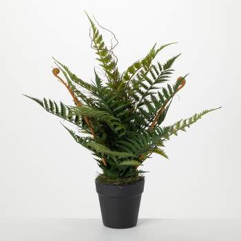 Galebeiren Artificial Ferns for Outdoors, Set of 2 Bouquets 33 Diam Large  Fake Ferns Faux Boston Fern Bush Plant for Indoors Home Garden Porch